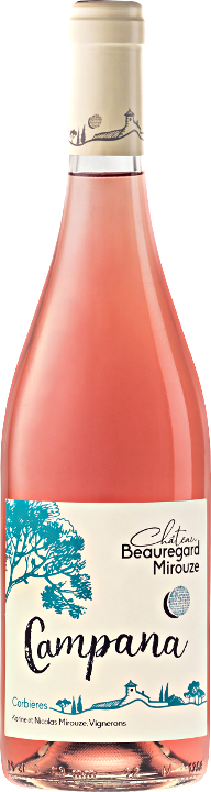 mpana rosé , an elegant Corbieres : organic Languedoc wine produces in the South of France on the Massif of Fontfroide at Bizanet near Narbonne